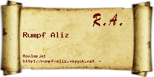 Rumpf Aliz névjegykártya